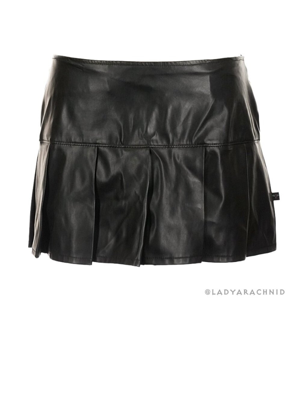 TRIPP NYC mall goth punk Y2K faux leather mini pleated skirt RARE HTF